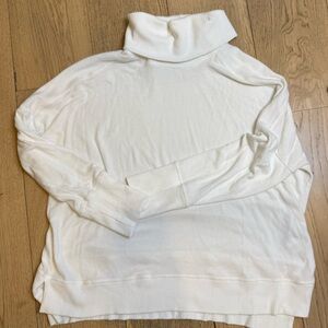 Michael Stars Ivory Ribbed Turtleneck Sweater